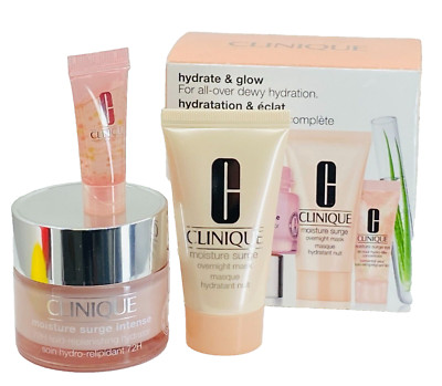 Clinique Hydrate & Glow 3 pcs set hydrator mask eye filler  - NIB