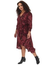 BNWT Oasis Curve Snake Red Wrap Dress Size 22