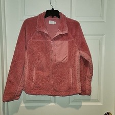 Pink Soft Fleece Full Zip Sweatshirt Pockets ...