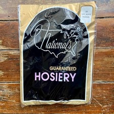 Vintage Nationals Guaranteed Hosiery Nylon Thigh High Stockings Off White M New