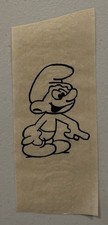 Original Vintage 1980s Smurf Cartoon TV Mini Iron On Transfer