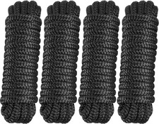 PACTHSD 4 Pack 3/8" x 20' Dock Lines - Marine Grade Nylon Boat Rope with 12" Loo