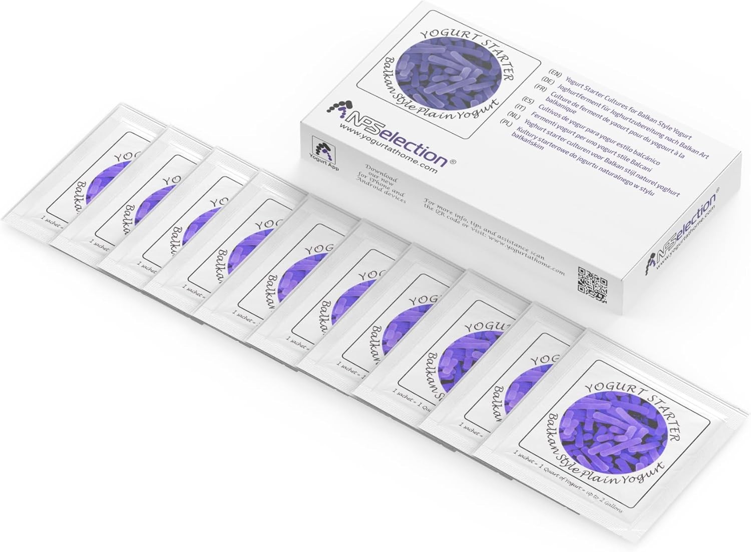 Freeze-Dried Yogurt Starter Culture Sachets for Balkan Style Plain Yoghurt