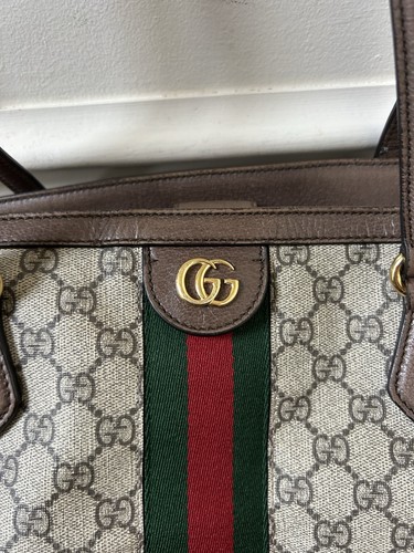 Gucci Ophidia Large Tote Bag in Beige & Dark Brown GG Supreme With Gold Hardware - Picture 2 of 15