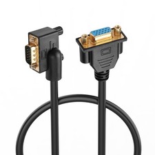 0.5M 90 Degree Left Bend VGA Cable, 15 Pin, HD 1080P, Male to Female Extension