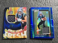 PANINI TETAIROA MCMILLAN LOT HYPER BLUE RELIC CAROLINA PANTHERS