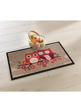 Hagemann Fußmatte Türmatte Eulenmuster beige-terra L 75 cm x B 45 cm NEU
