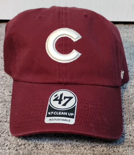 Chicago Cubs Hat Maroon Red '47 Clean Up Adjustable Strap OSFM