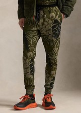  168 Polo Ralph Lauren Palm-Camo Double-Knit Jogger Pants Green Men's Sz S