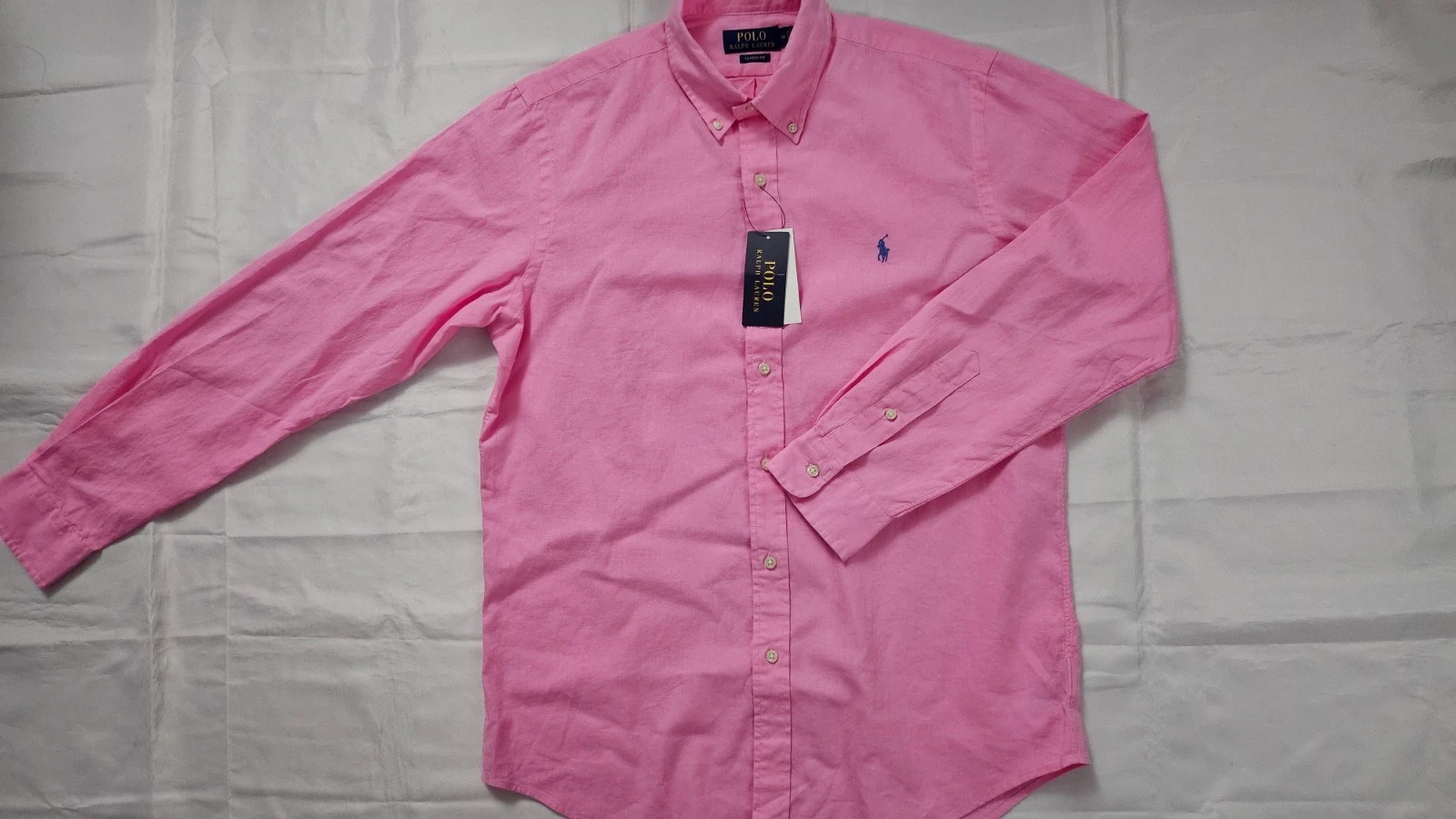 NEW POLO RALPH LAUREN MEN CLASSIC FIT BUTTON DOWN LONG SLEEVE HARBOR PINK SIZE M