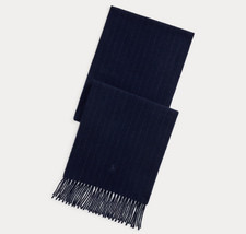  275 Polo Ralph Lauren Men's Chalk-Stripe Cashmere-Wool Scarf, Black, O/S