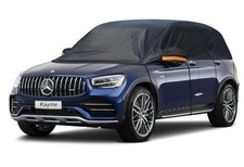 Kayme Half Car Cover, Windshield Cover for Ice and Snow Top with Reflective