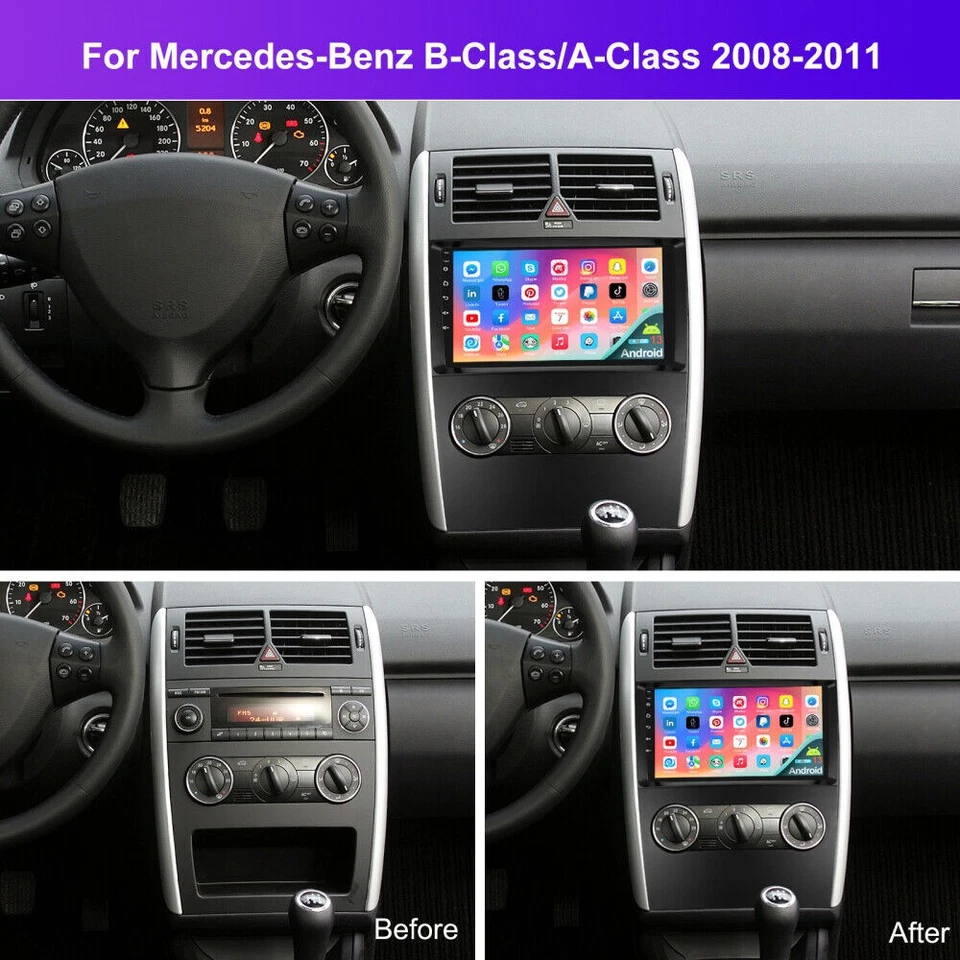 2+32GB Für Mercedes-Benz A/B Klasse W169 W245 9" Autoradio Android 14.0 GPS Navi - Bild 2 von 4