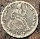 1887 Liberty Seated Dime USA 🇺🇸 Historic Silver Coin 🪙
