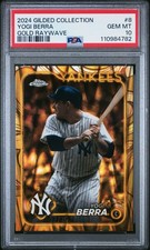 2024 Topps Gilded Collection #8 Yogi Berra Gold Raywave #/25 PSA 10