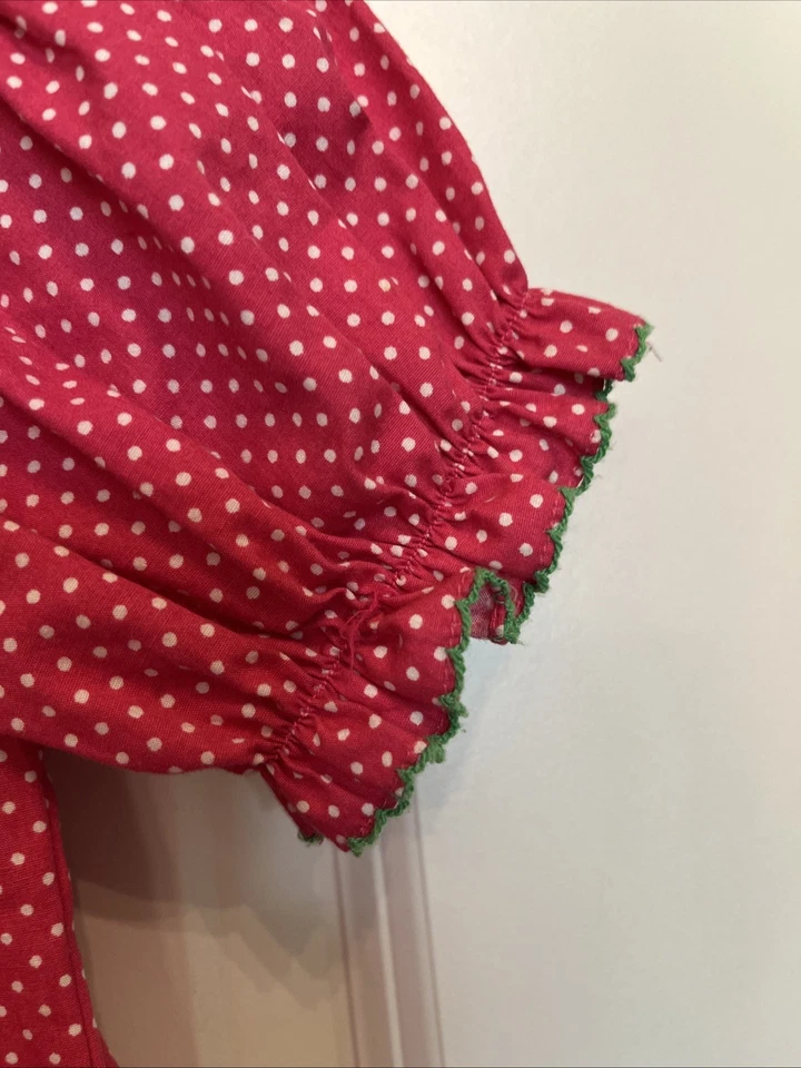 ANAVINI девочек размер 4 классический со сборками платье Puff рукава розовый горошек Darling! - Изображение 4 из 4