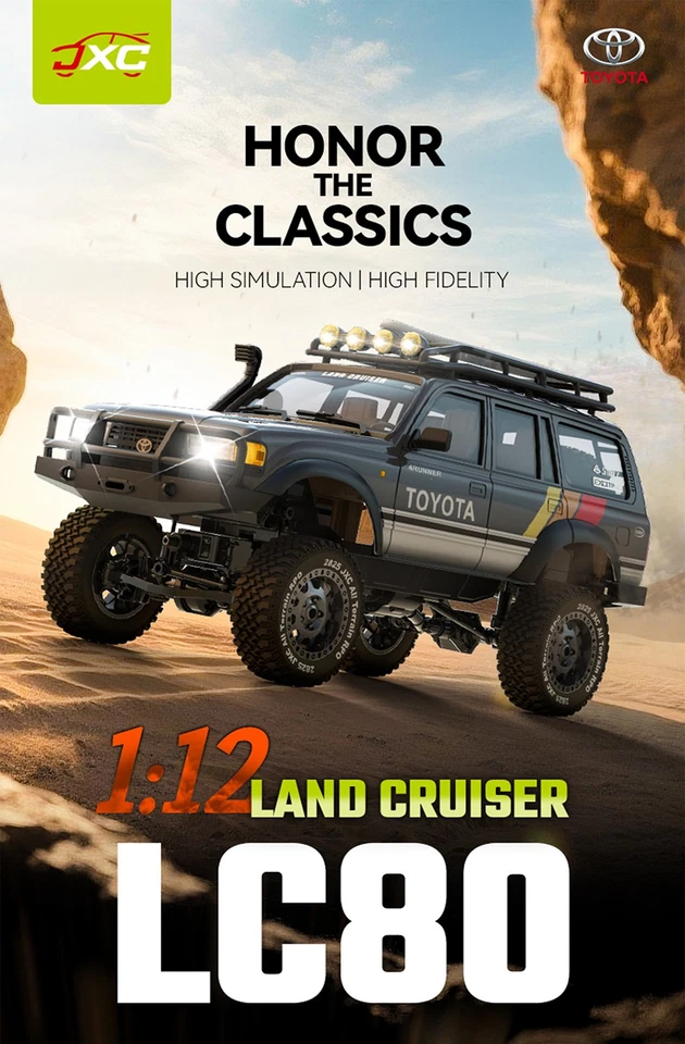 LC80 RC Crawler Auto 1/12 4WD 2,4G 9km/h Off-Road Gebürstet Fernbedienung Autos - Bild 3 von 4