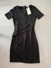 Black Shimmer Party Mini Dress New bnwt Uk 6 Sort Sleeve NUMPH
