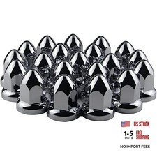 33mm Chrome Lug Nut Covers Push On,ABS Chrome Plastic Push-on Bullet Flanged