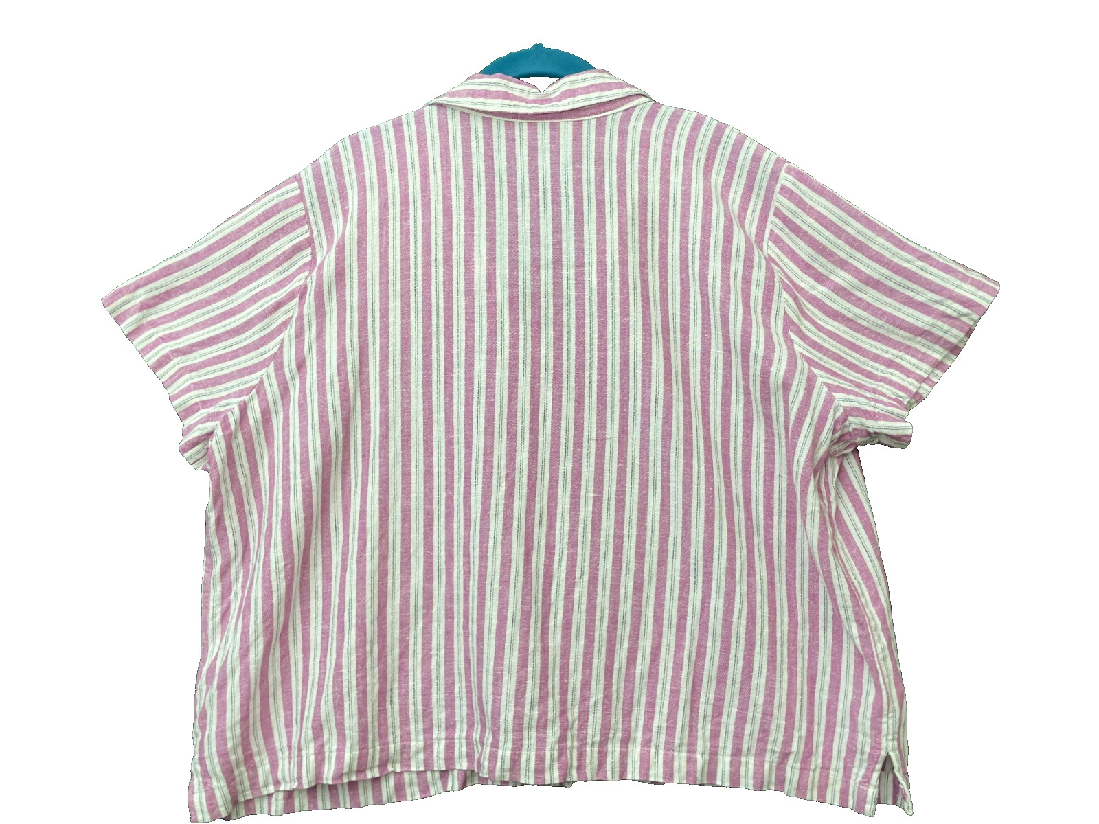 Universal Thread Shirt Button Cropped Striped Whi… - image 13