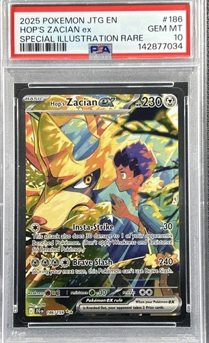2025 Pokemon Journey Together  ** HOP's ZACIAN ex  **  SIR  #186/159 💎PSA 10💎