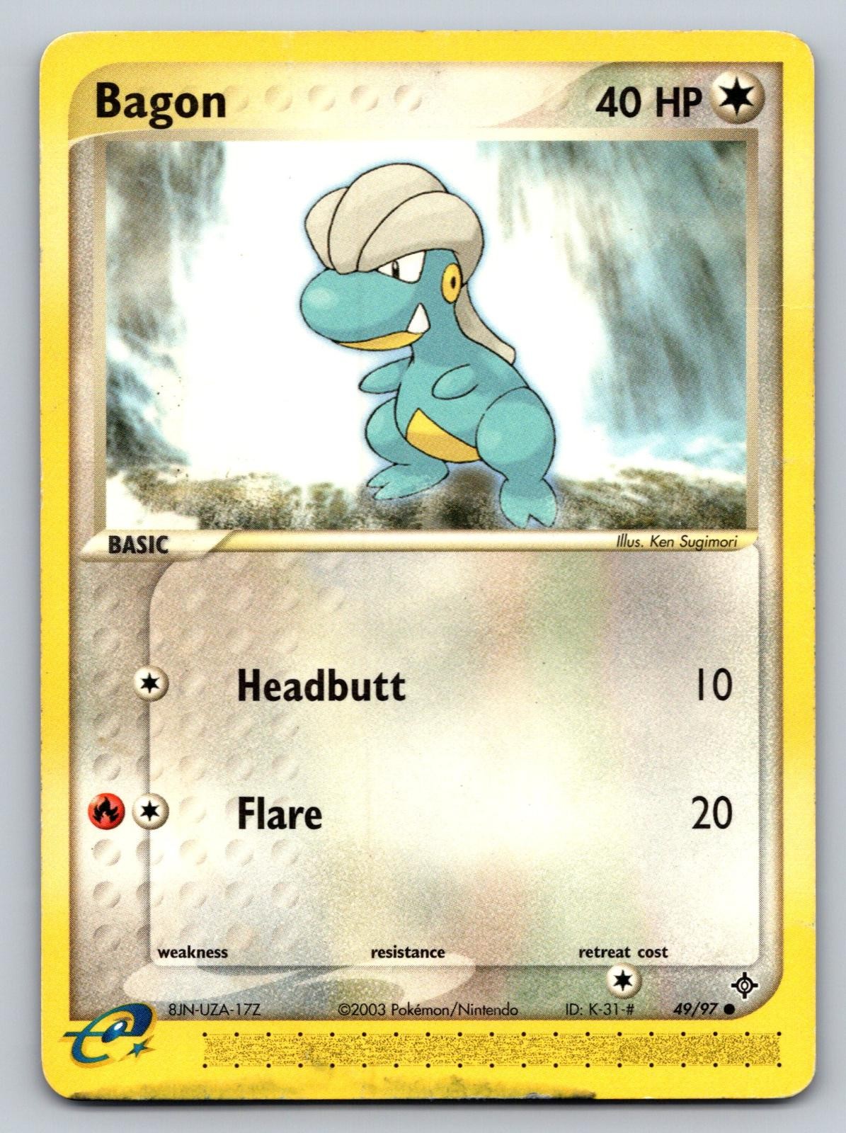 Bagon 49/97 Common Dragon Pokemon Heavily Played