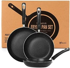 T-fal Specialty Nonstick Fry Pan Set 3 Piece, 8, 9.5, 11 Inch, 3-Piece, Black