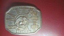 VINTAGE Statue of Liberty Metal Belt Buckle 100 Years of Liberty 1886-1986