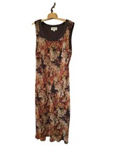 Vintage Studio 1 Maxi Dress Floral Shabby Brown Forrest Fairycore Ladies 18 Plus