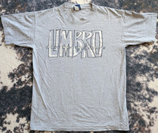 Vintage 1995 Umbro Graphic T Shirt Mens Large Gray Spellout Made in USA Single L