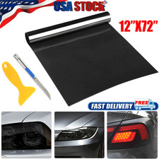 12x72 Gloss Headlight Tint Film Taillight Vinyl Wrap Fog Light Dark Black Eob 12x72 Gloss Headlight Tint Film Taillight Vinyl Wrap Fog Light Dark Black Eob