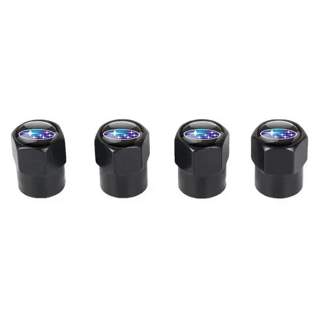 Compatible with Subaru 4Pcs Tire Valve Stem Caps Black Anodized Aluminum Set - Image 2 of 4