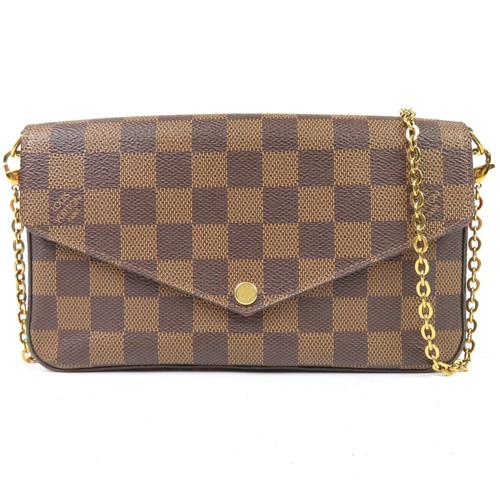 LOUIS VUITTON Damier Pochette Felicie Chain Shoulder Bag Mini Bag 102717