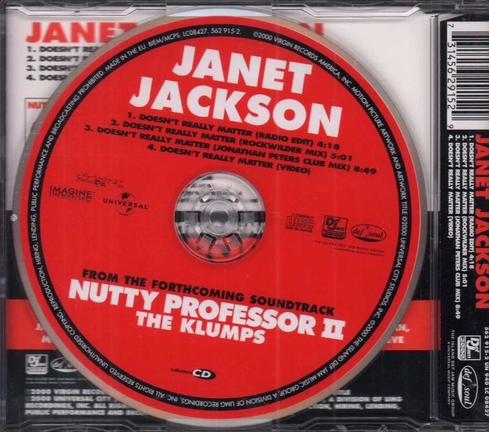 Janet Jackson Doesn'T Really Matter CD UK Def Jam 2000 Mit Bonus-CDROM Video - Bild 2 von 2