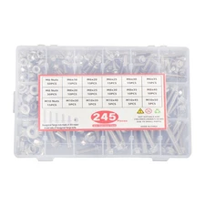 245 Pcs Heavy Duty M6 M8 M10 Flanged Bolts And Nuts Kit 304 Metric Hex Screws
