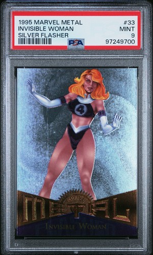 1995 Marvel Metal INVISIBLE WOMAN SILVER FLASHER PSA 9 MINT Only 1 PSA 10 Exists