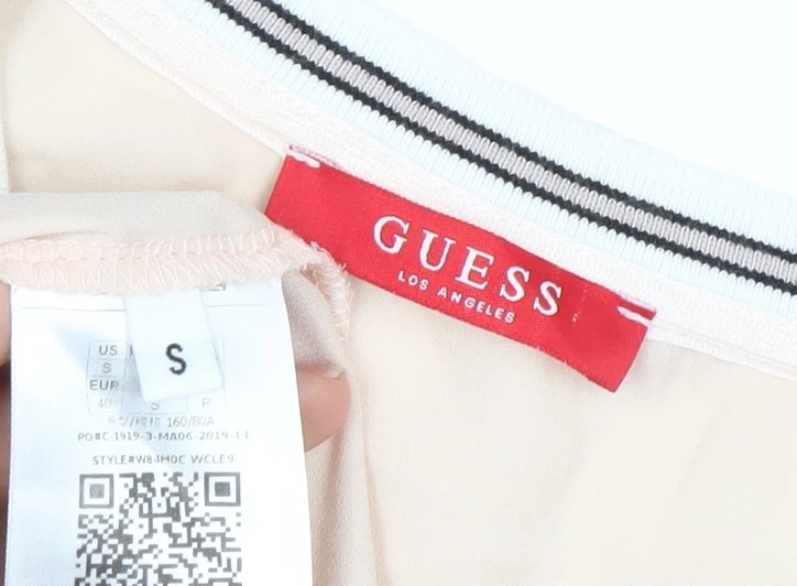 Blusa mujer Guess beige manga larga de gasa talla S Foto 4 de 4