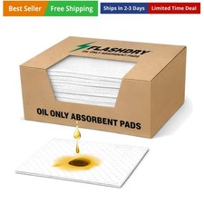 FlashDry Oil Absorbent Pads High Absorbency of Oil-Based Liquids, Water-Rep...