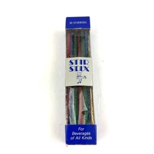VTG Glitter Colorful Stir Stix Set of 30 Atomic Bar For Beverages Snacks Party