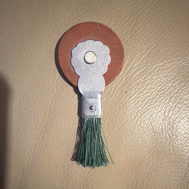 Eberhard Faber Vintage Leather & Metal Wheel Desk Brush Eraser w/ Brush