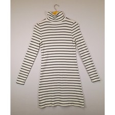 Nautical Preppy Vineyard Vines Womens XXS White Navy Striped Turtleneck Dress