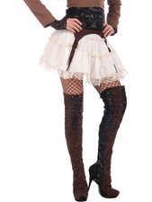 Adult Brown Steampunk Costume Faux Leather Thigh High Boot Tops