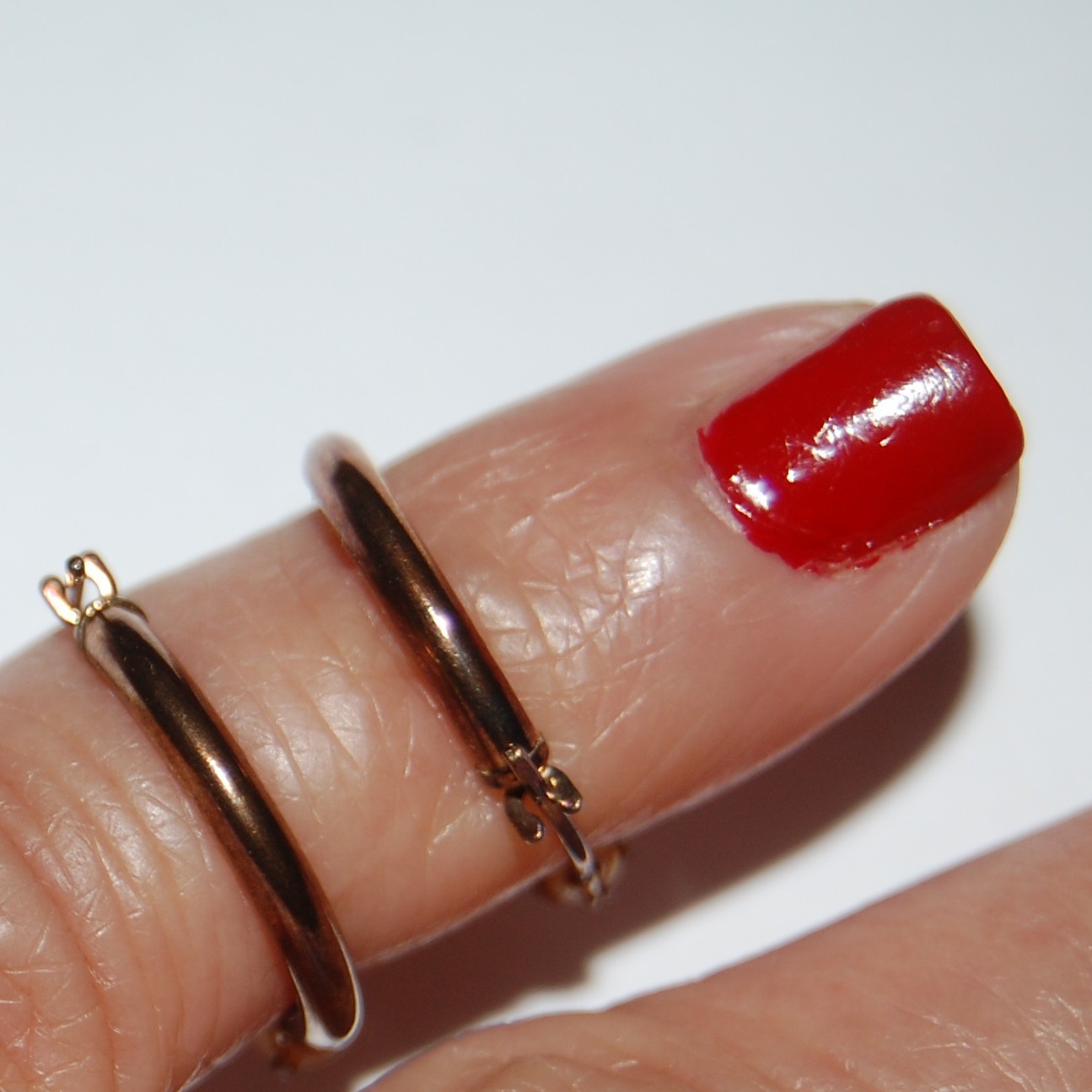 10K Solid Rose Gold White Fire Opal Gemstones Hoo… - image 5