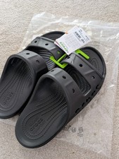 Image of Unisex Crocs Baya Black Slip On Sandals Size UK 6/7 RRP £34.99