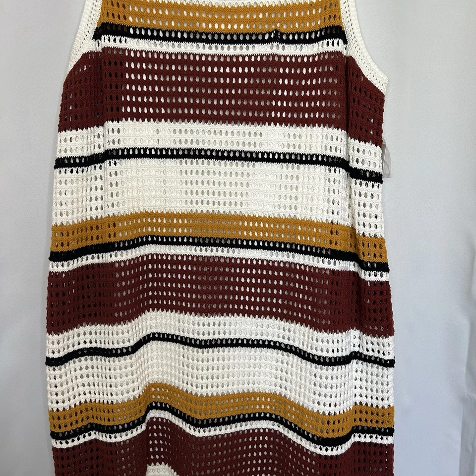 Vestido feminino 2XL Nine West crochê até o joelho listrado forrado - Imagem 4 de 4