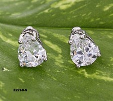 CZ Stud Earrings - 7 x 9 mm - ER-E276B-S