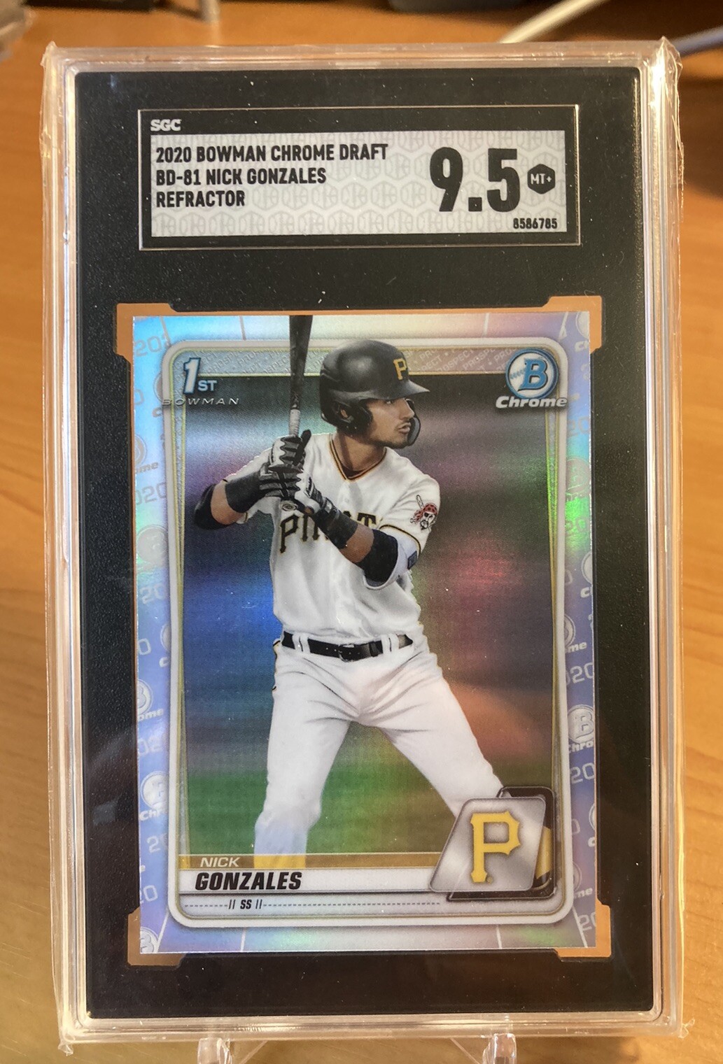 2020 Bowman Chrome Draft Nick Gonzales Pirates 1st REFRACTOR  SGC 9.5