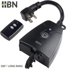 HBN Outdoor Wireless Remote Control Light Switch Outlet Plug 100 FT long Range