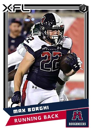 ACEO MAX BORGHI HOUSTON ROUGHNECKS MASSGESCHNEIDERTE HANDGEFERTIGTE KUNSTKARTE XFL - Bild 1 von 2