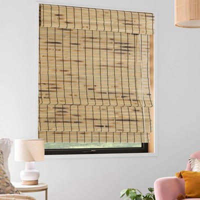 Bamboo Roman Window Blinds Sun Shades, 72W x 72H, Light Filtering Roller Shad...